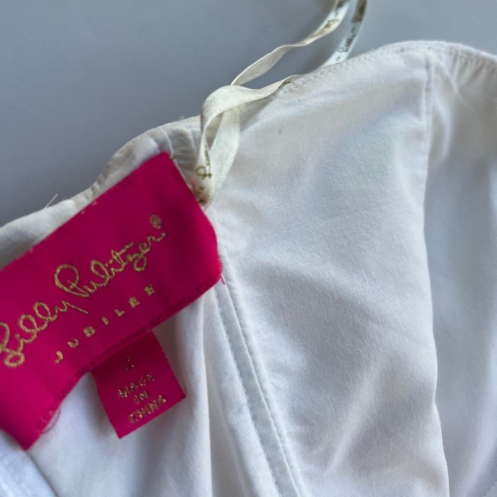 Lilly Pulitzer Jubilee Pink & White Strapless Dress-Size 2-Excellent Condition - Picture 7 of 9